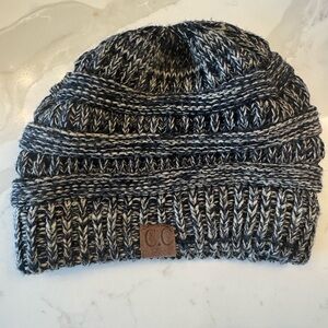 C.C Black and White Knit Beanie